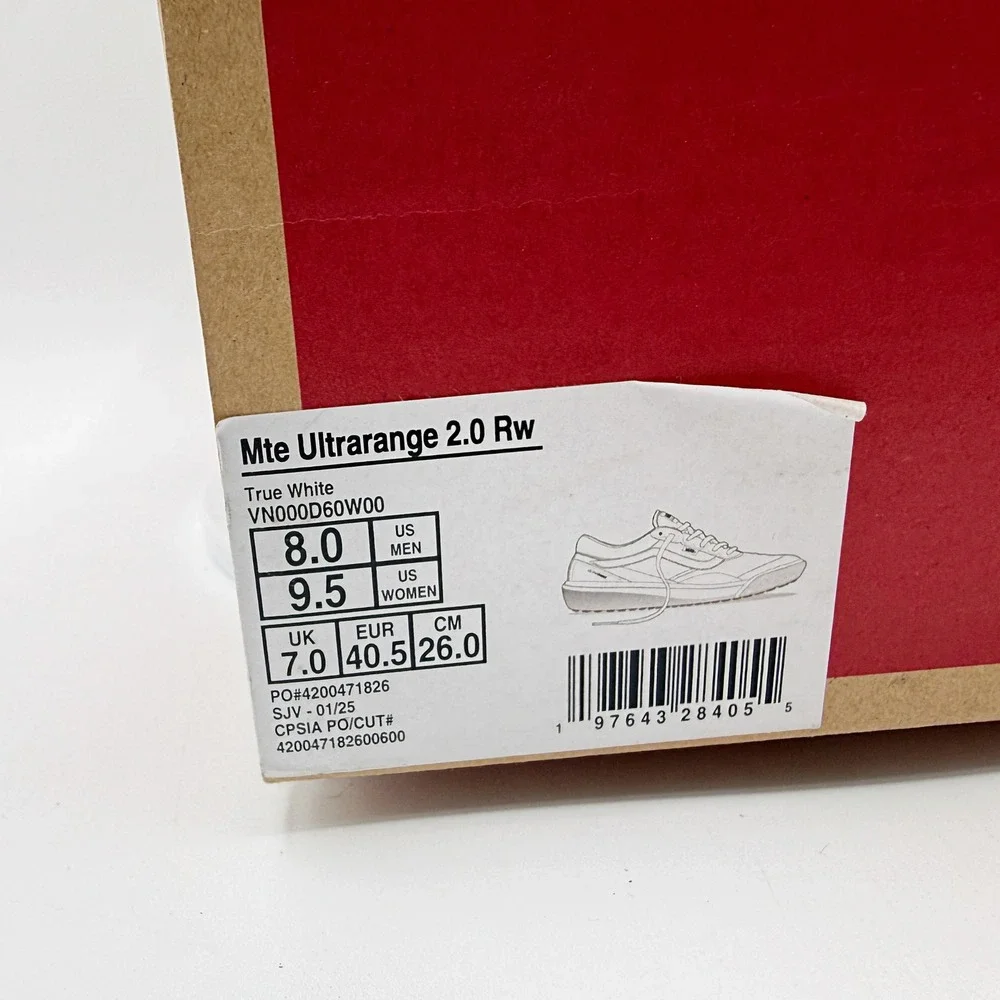 Vans MTE Ultrarange 2.0 RW / Size 8 Mens / True White - NEW
